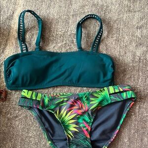 Tropical Print Bikini Set